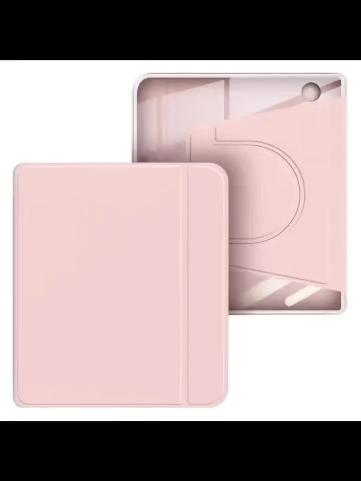 Cover GIOPUEY Per Kobo Libra Colour E Libra 2 – Custodia Flip In Pelle Con Retro Trasparente E Cinturino Elastico (rosa)