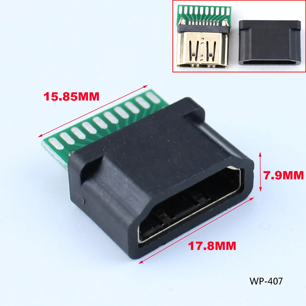 1/2/3/5PCS 19PIN 19P HDMI FEMale Jack/socket connector with PCB Board Solder Type with plastic shell