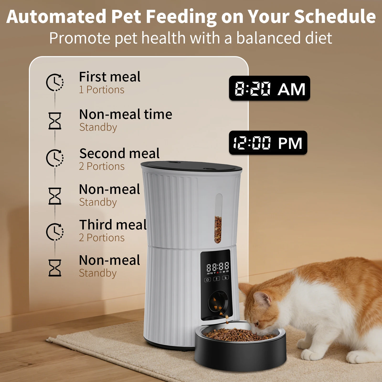 2026 Local Stocks Automatic Wifi Smart Pet Feeder 4L Timing Microchip Dog & Cat Dispenser Auto Plastic Feeders
