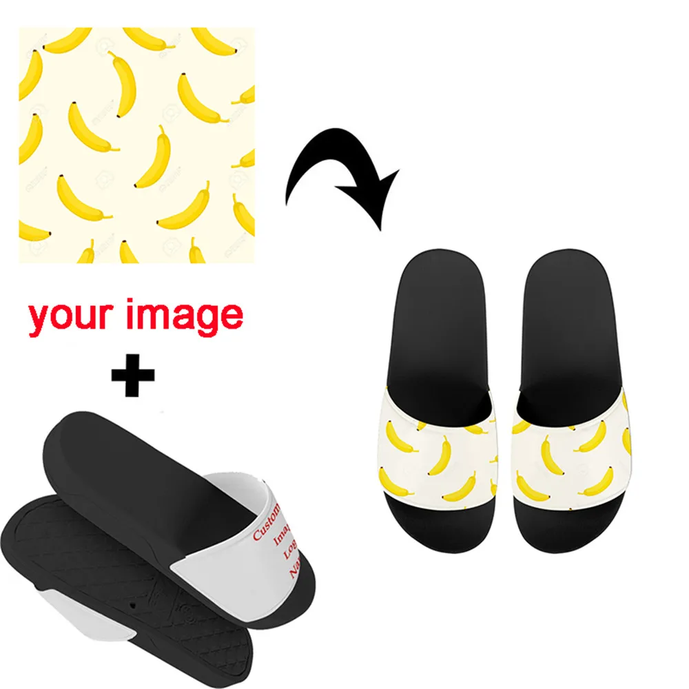 HOMDOW Custom Image/Logo/Text/Name 3D Summer Women Flip Flops Casual Flats Home Sandals Female Outdoor PVC Durable Slippers