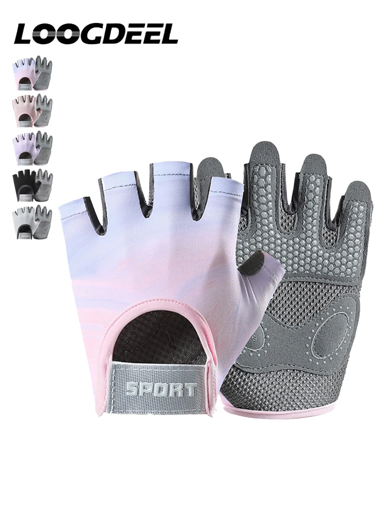 AliExpress loogdeel LOOGDEEL Outdoor Sports Breathable Anti-slip Wear-resistan Gloves For Men Women Cycling Gloves Half Finger Equipment Fitting