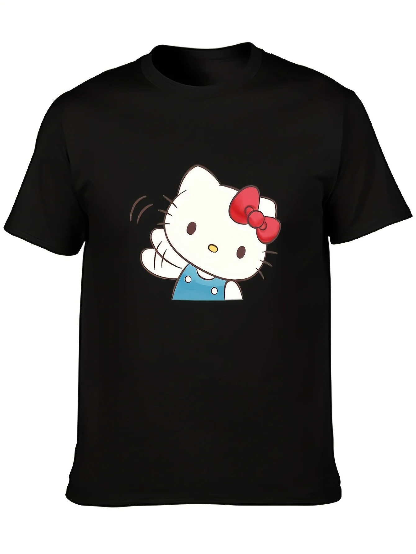 

Hello Kitty Graphic Printing Summer Autumn Winter Cotton Men's and Women's T-Shirts Short Sleeves Luxury Outdoor Sports Brand