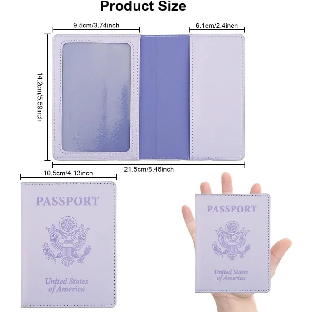 US Shipping Light Purple Passport Holder Cover for Women Men Travel Wallet Protector Case Airport Essentials Must Haves