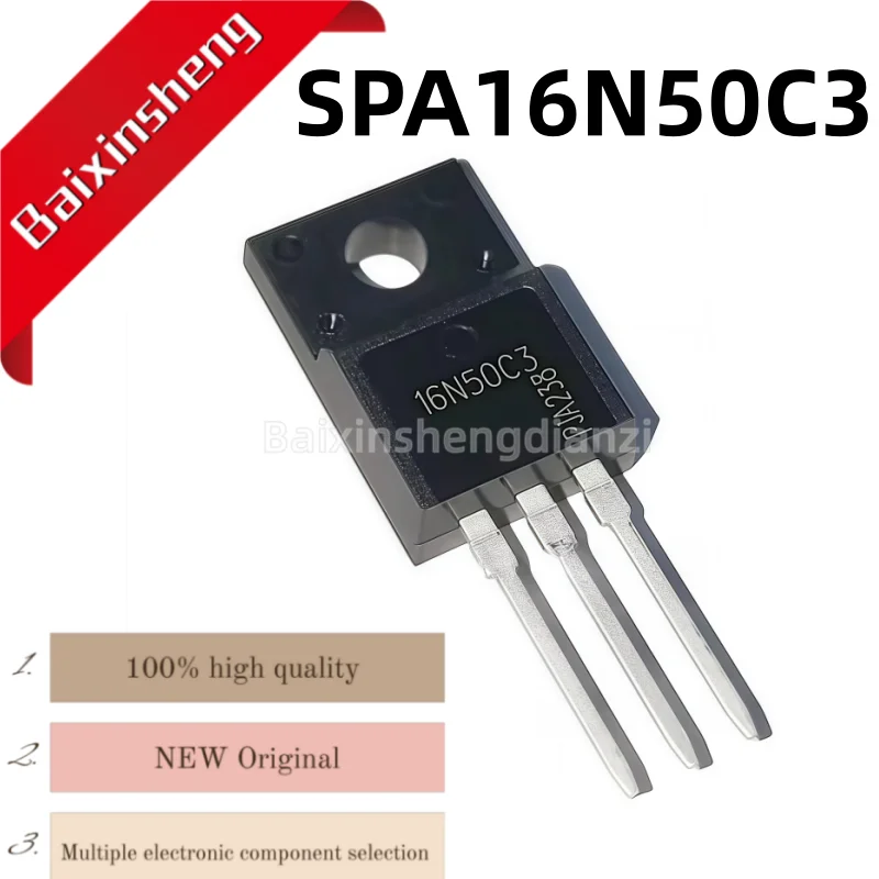 

10 pieces, SPA16N50C3, 16N50C3, TO-220F plastic sealed, N-channel, field-effect transistor, brand new in stock