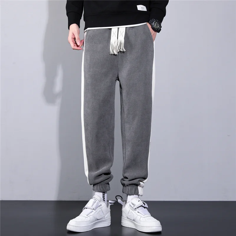 กางเกงเข้ารูปสำหรับผู้ชายสีพื้นกางเกงลำลองผ้าบางสำหรับฤดูร้อน celana Panjang Brand แนวธุรกิจผ้าฝ้ายยืด