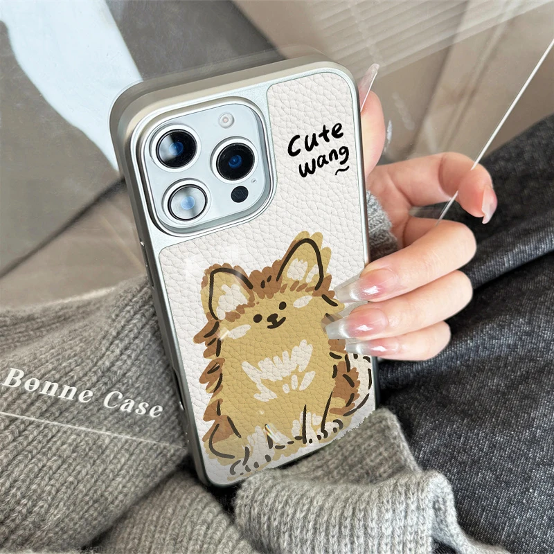 حافظة هاتف من المنسوج اللطيف لهاتف آيفون 11/12/13/14/15/16/17 Pro Max AIR PLUS حافظة هاتف إيبوكسي مصنوعة من جلد البولي يوريثان #4