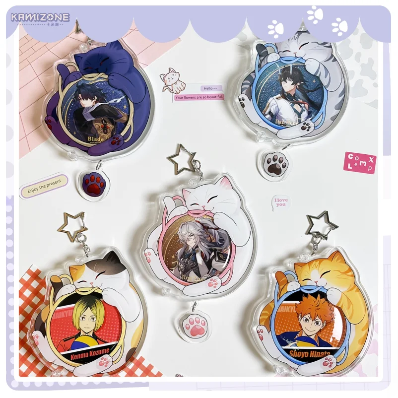

2026 Fluffy Ball Cat Gumei Acrylic Badge Brick Display Frame Badge Goods Aesthetic Storage Decorative Frame Kitty Pendant