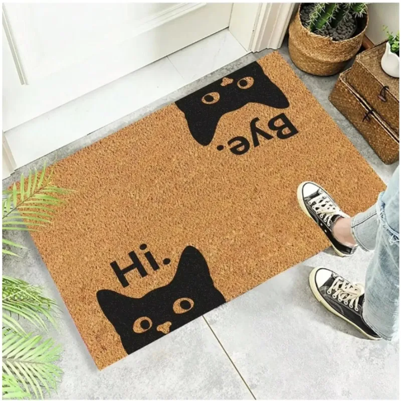 Black Cat Carpet Cute Cartoon Nonslip Area Doormat Soft Welcome Mat Carpet for Live Room  Rug Bedroom Outdoor Carpet Home Decor