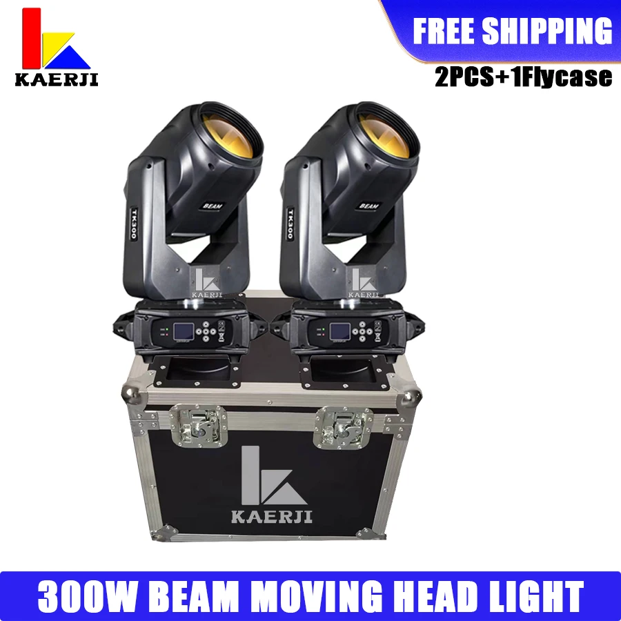 

No Tax 2Pcs 300W Stage Disco Club DJ Light Led Beam Moving Head DJ Lights Equipment Halloween Projector With 1Pcs Flycase