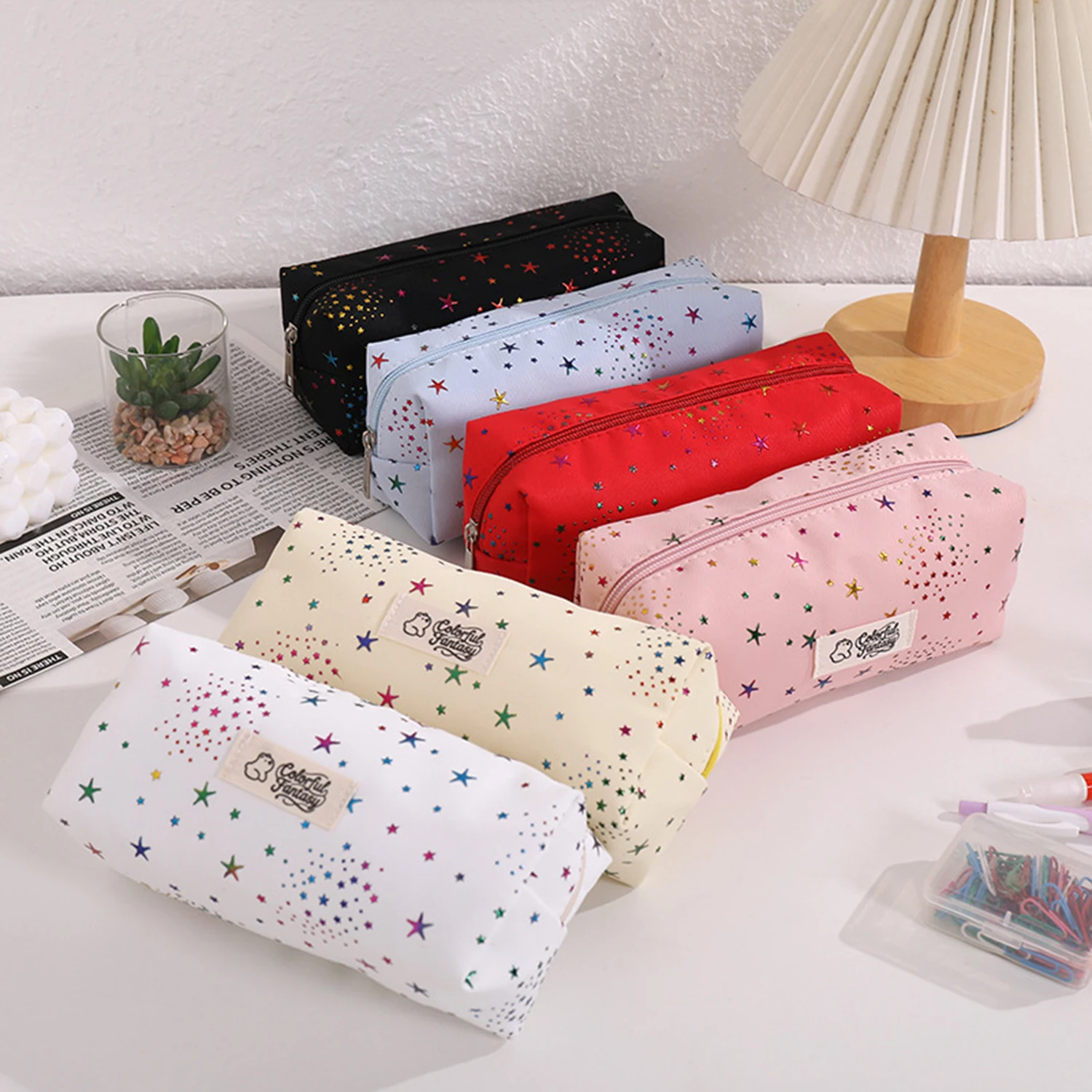 Large-capacity Pencil Case With A Star Pattern, A Portable Stationery Organizer For Students — An Essential Back-to-school Item