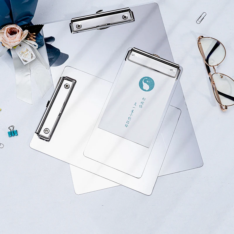Stainless Steel Metal Mirror Finish Clipboard Writing Pad, Menu Board, Document Holder for Restaurant Use Paper Organizer