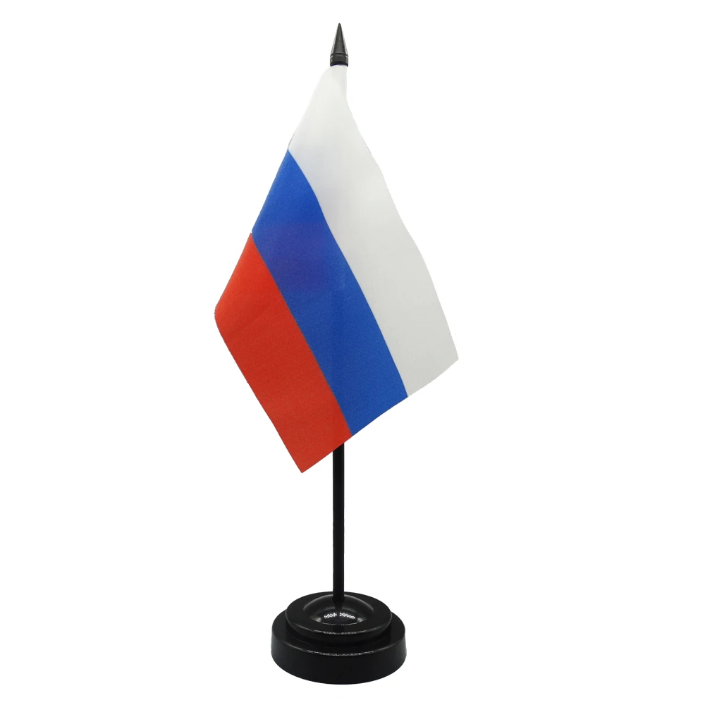 Russia Desk Flag 4x6inch Conference Negotiation Flag Product Display Office Top Desk Ornaments Flags