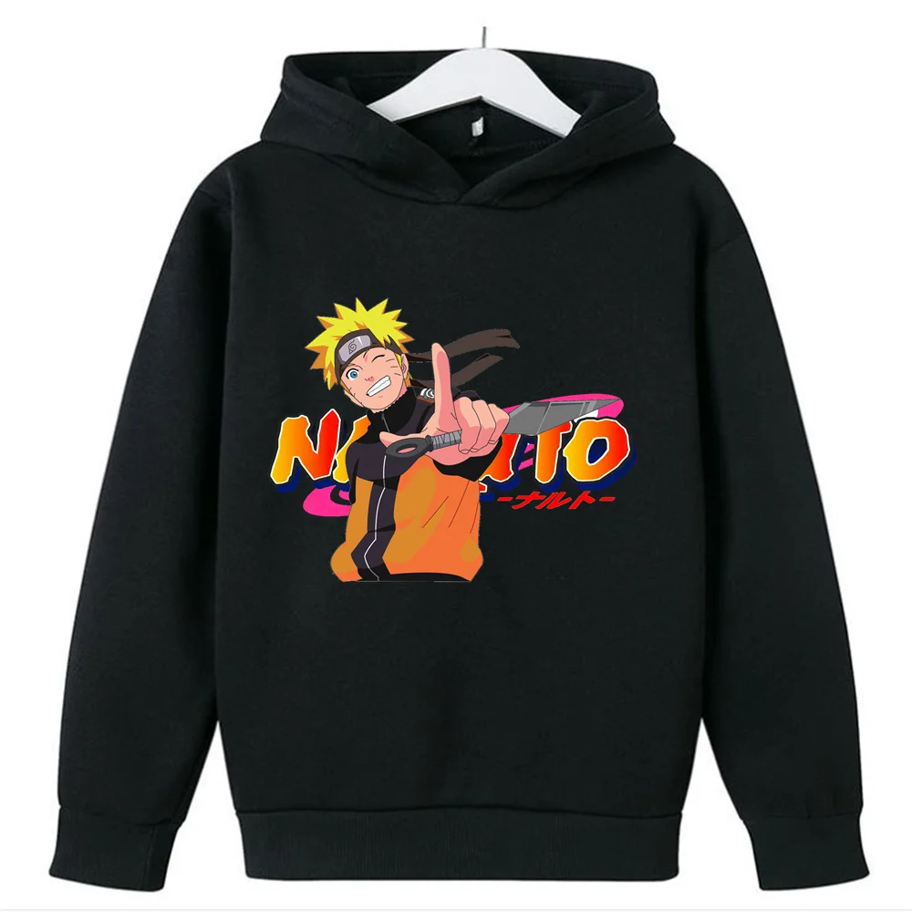 Sudadera con capucha de dibujos animados de Naruto para niños y niñas, suéter deportivo de Anime japonés, disfraz de Cosplay, jerséis para niños, Tops, novedad de 2024