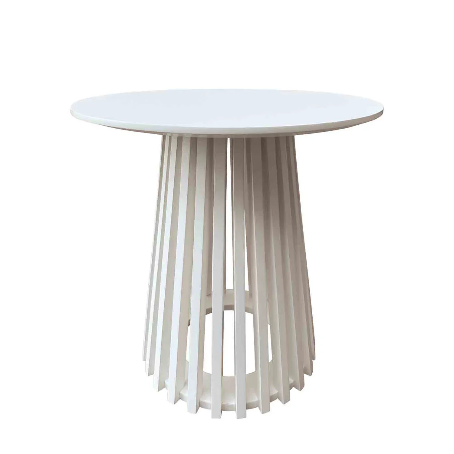 Lúzete - Mesa De Centro Madera Blanca ø50 Cm Nerea  Mdf