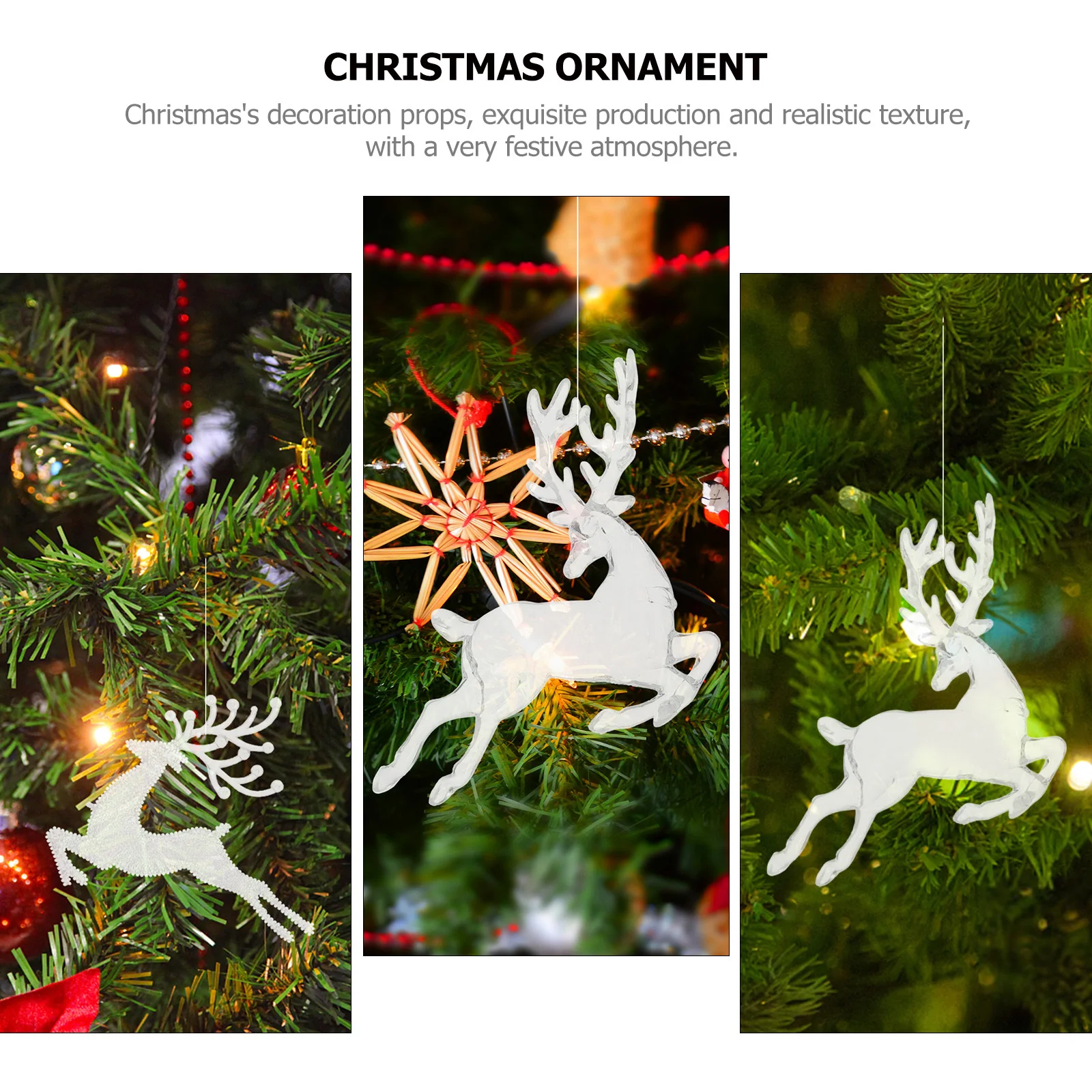 3 قطعة الأيائل عيد الميلاد ديكور عيد الميلاد زينة زخرفية قلادة لقضاء عطلة حفلة المنزل شجرة جو احتفالي قابلة لإعادة الاستخدام العرض