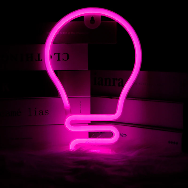 LED Neon Sign Night Light Design Art Decorative Lights Plastic Wall Lamp for Kids Room Bar Holiday Lighting Party Neon Lamp