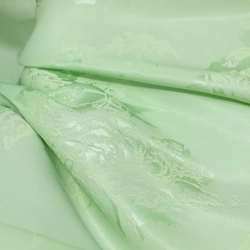 Tecido jacquard misturado de seda novo vestido cheongsam e hanfu de estilo chinês