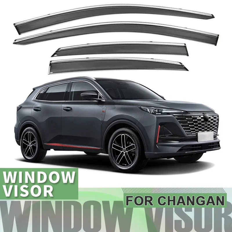 

4pcs Car Window Visor Accessories For CHANGAN LAMORE HUNTER EADO PLUS UNI-T UNI-K UNI-V CS35 CS55 CS75 CS85 CS95 PLUS 2012-2025