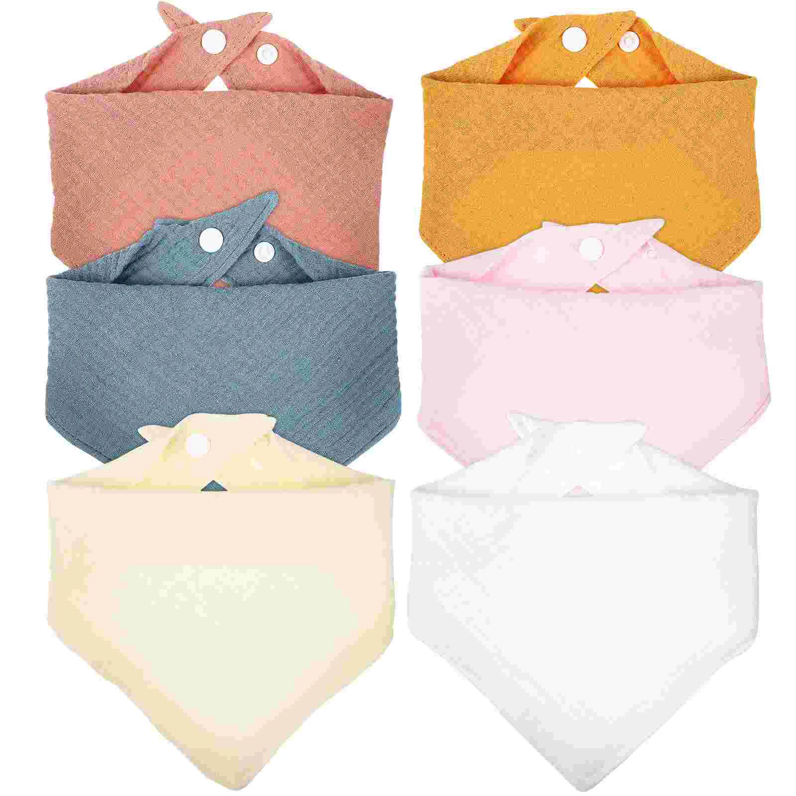 6 Pcs Baby Protection Cloth Bibs Bandanas Triangle 0-6 Months Simple Drool Gauze 0-3 for Wearing Newborn