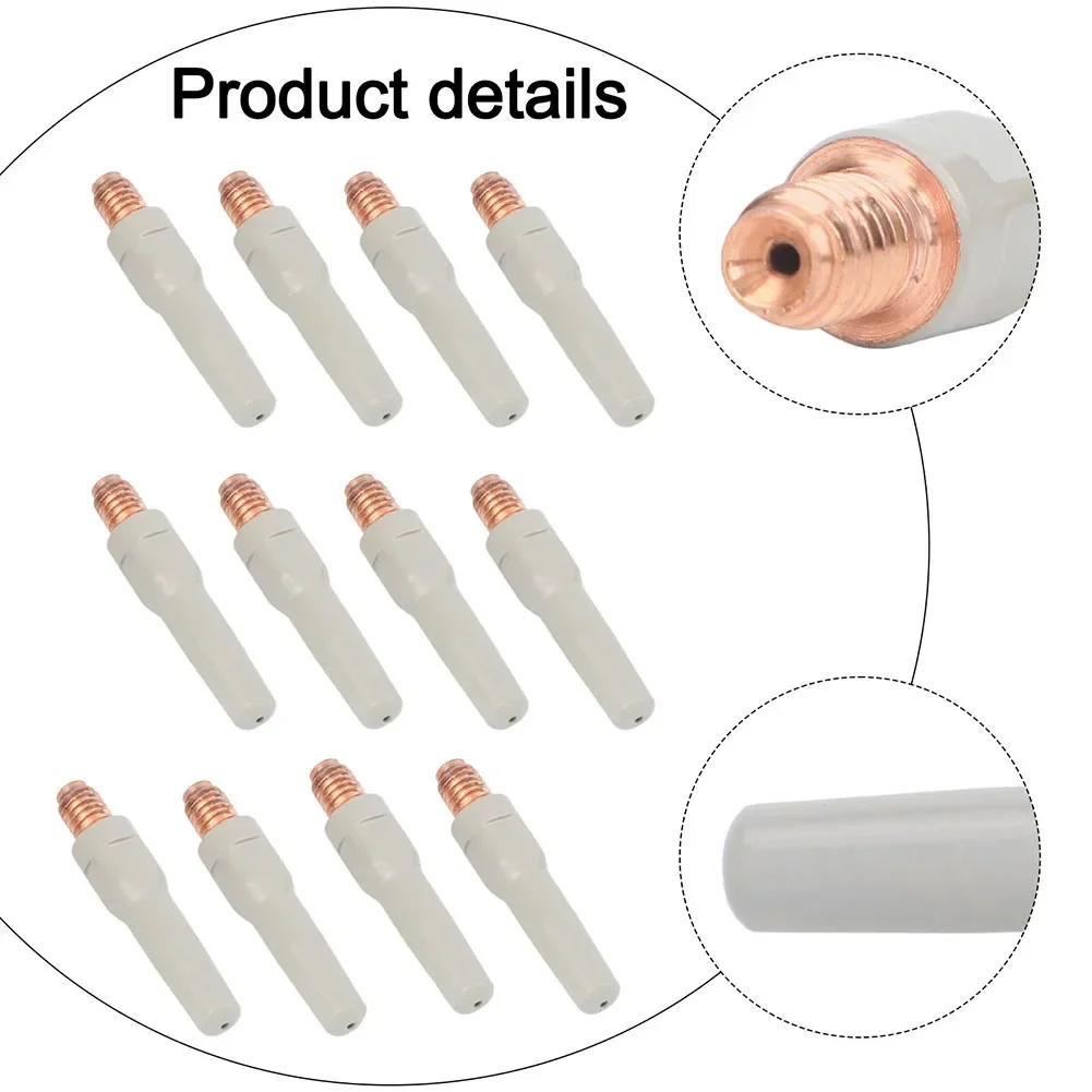 

12PCS Non-Stick Coating Welding Tips Welding Torch Accessory For 15AK 45*1.0mm Non-Stick Coating Welding Tip Welding Nozzle
