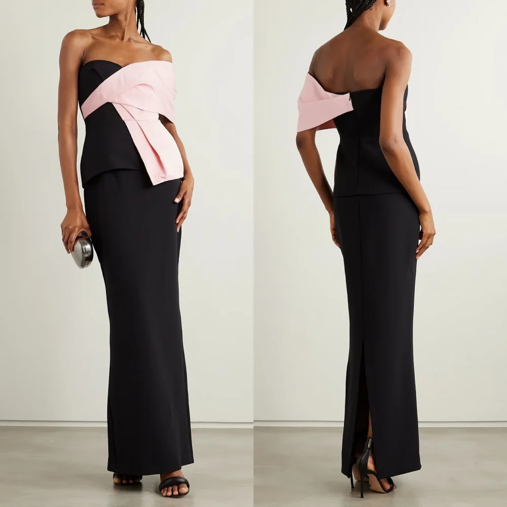 

Customized Jersey Pleat One-shoulder Sheath Midi Dresses Bespoke Occasion Party Gown Simple Fashion Elegant Color Matching