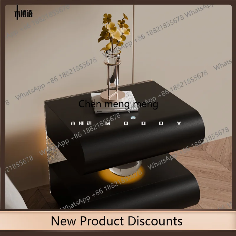 z10Light luxury, smart bedside, modern simplicity, storage cabinet, ambient lighting bedside, locker