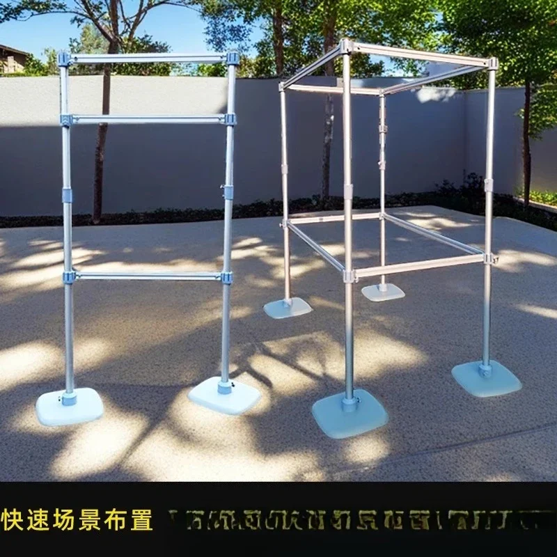 Arrange telescopic columns, square three-dimensional booths, outdoor wedding display stands, and creatively build 2.3 meters