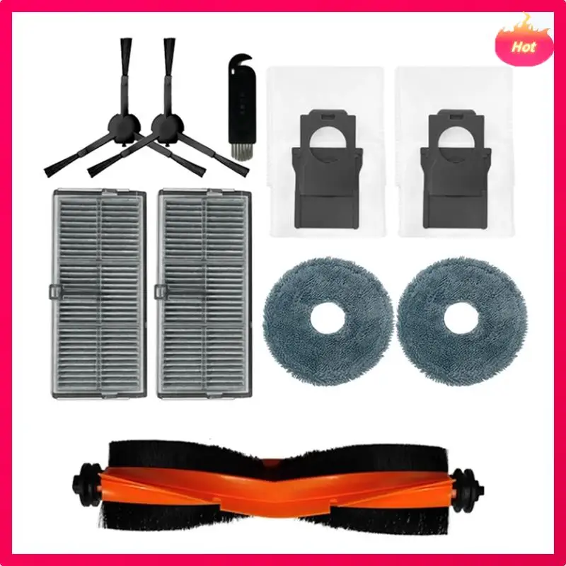 AD-10PCS Сменные аксессуары для Dreame X30 Pro Plus/X30 Pro Ultra Вакуумная основная боковая щетка HEPA-фильтр, подушечки для швабры, мешки для пыли