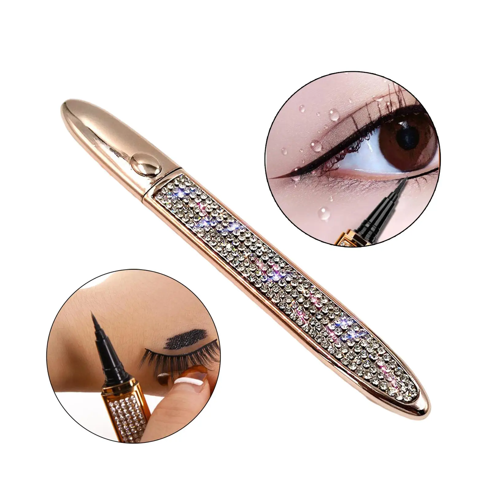 Stylo Eyeliner à paillettes de diamant, séchage rapide, imperméable, pour les maquilleurs et l'usage quotidien
