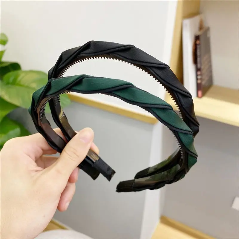 

New Women Hairband Cross Knot Braid Twist Headband Adult Spring Autumn Shiny Color Headwear Wide Side Turban Hair Accessories