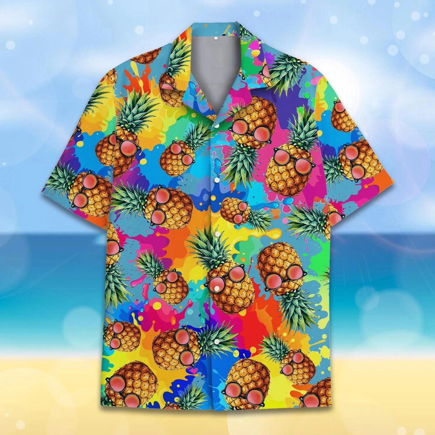 

Hip Hop Pineapple Fruit Hawaiian Shirts 3d Print Men Fashion Blouses Casual Beach Camisas Summer Men's Vocation Lapel Y2k Shirt