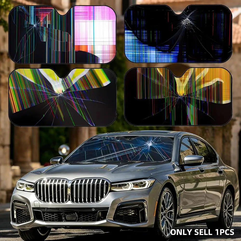 

Cracked LCD Screen Sun Visor Foldable Universal Car Windshield Sun Shade UV Protection Heat Insulation Foldable Cover