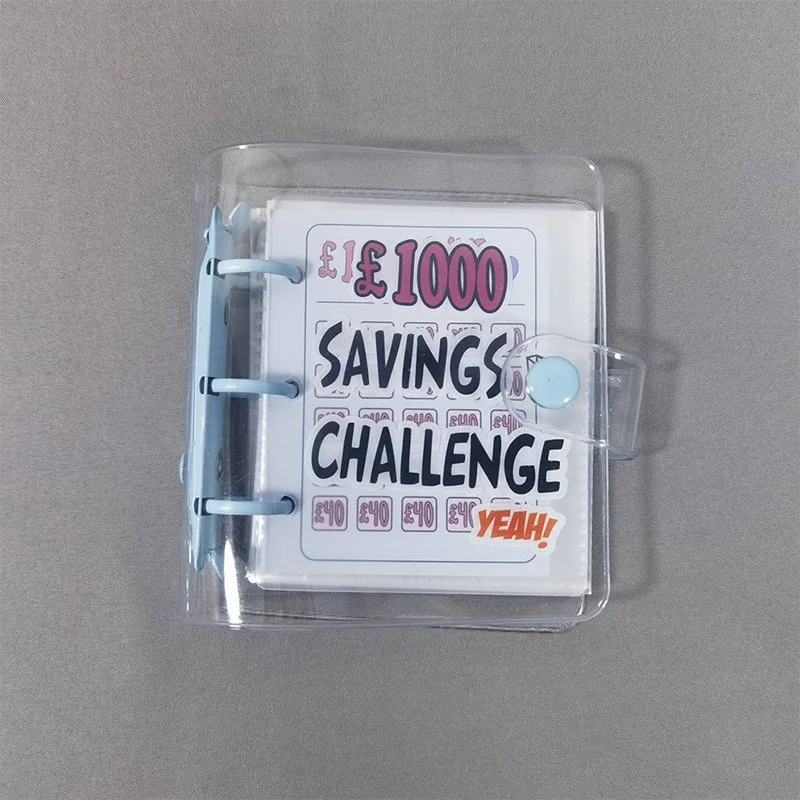 NewSavings Challenge Book Saving £1000 Money Binder Mini Portable Money Book Saving Loose-leaf Notebook Cash Budget Storage Book