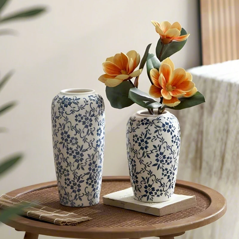 Vintage Blue And White Porcelain Ceramic Vase Creative Antique