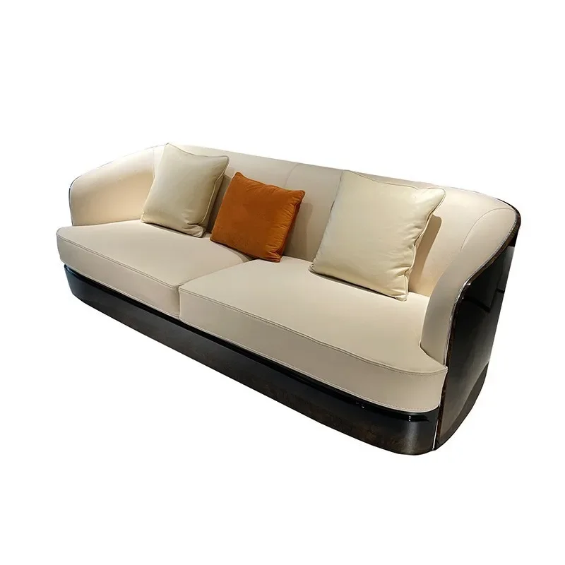 

Light luxury fabric solid wood sofa