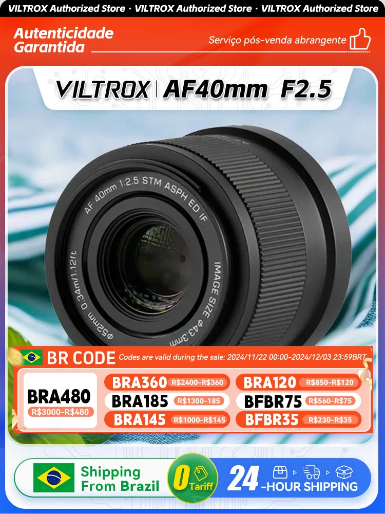 【 Do Brasil 】 Viltrox 40mm F2.5 Full-Frame  Camera Lens for Sony FE E Nikon Z A7S A7SIIZF ZFC A7 A7II A7III A7IV Z6 Z7 II 40 2.5