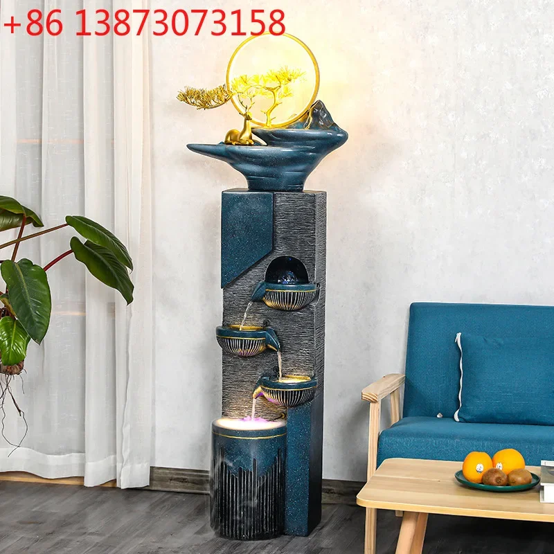 Ornament fountain indoor floor light luxury circulation modern simple rockery humidifier