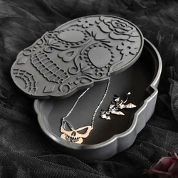 with Cover Skull Box Silicone Molds DIY Cement Gypsum Skull Head Storage Jar Pottery Mould Making Jewelry Box Home Decoration