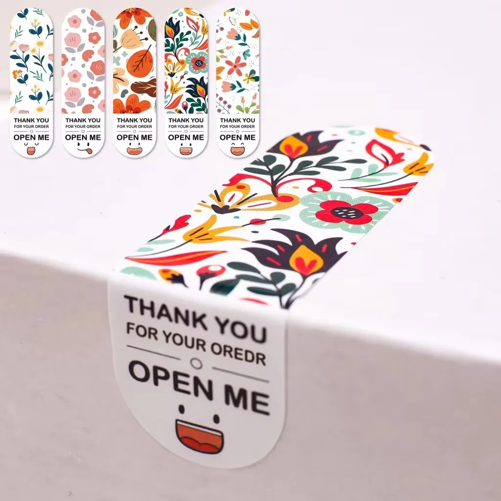 50pcs Thank You Stickers Package Stickers Gift Package Seal Sticker Flower Stickers for Small Business DIY Package Decor