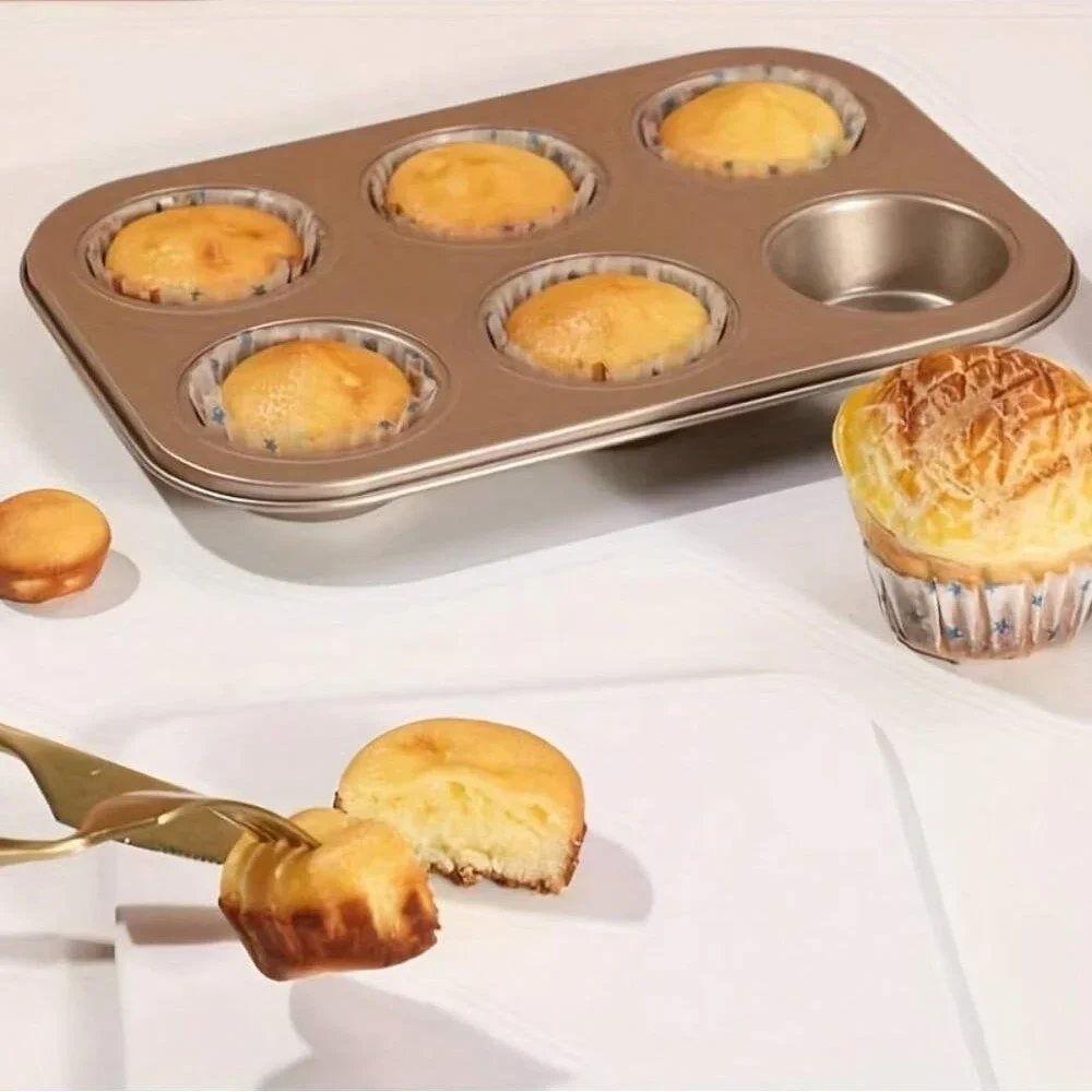 

4/6/9/12grid Cupcake Pan Muffin Tray Cupcake Mold Carbon Steel Baking Pan Non Stick Bakeware Biscuit Pan Microwave Cake Mould