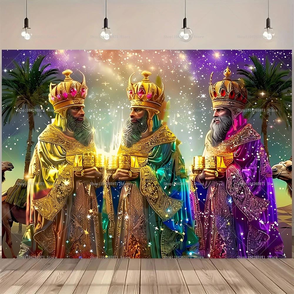إسبانيا ثلاثة الملوك خلفية ثلاثة الحكماء الرجال الدين ديكور حفلة راية يوم العرض هدية لليسوع الرضع المقدس #2