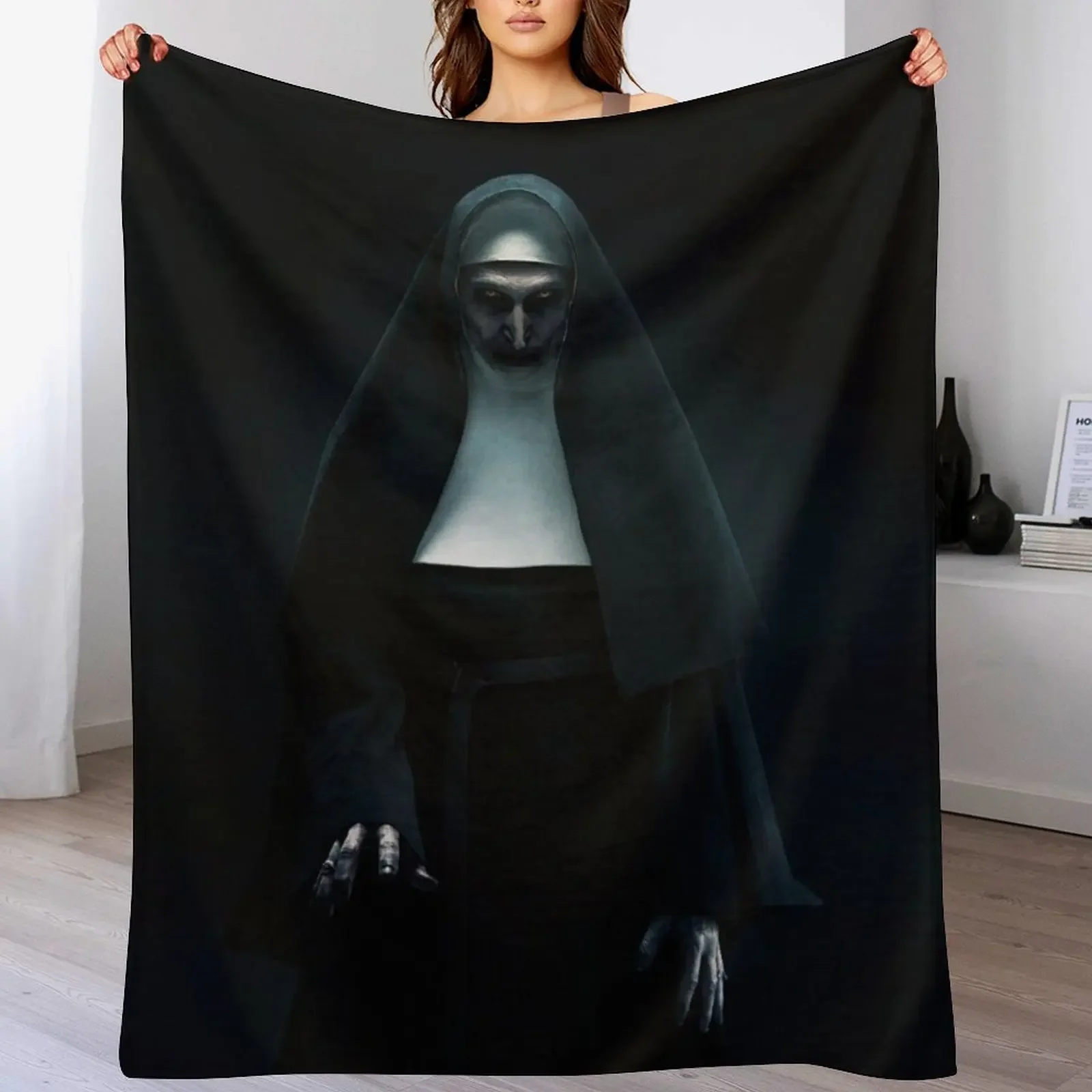 

The Nun Demonic Sister Valak Throw Blanket Plush Soft Big Sofa Multi-Purpose Blankets