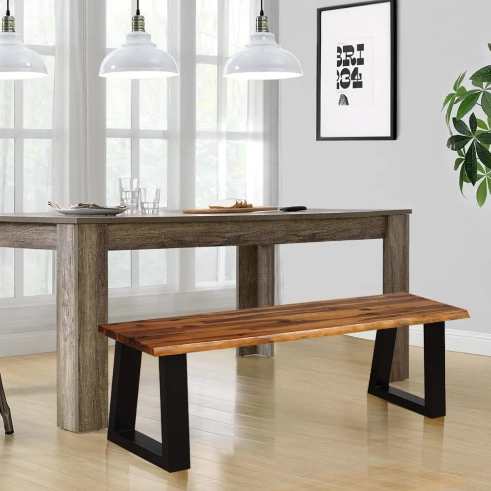 

Wooden Dining Bench Seating Chair Rustic Indoor &Outdoor Furniture, Minimal & Artistic Appearance, Easy To Assembl Long Chairs