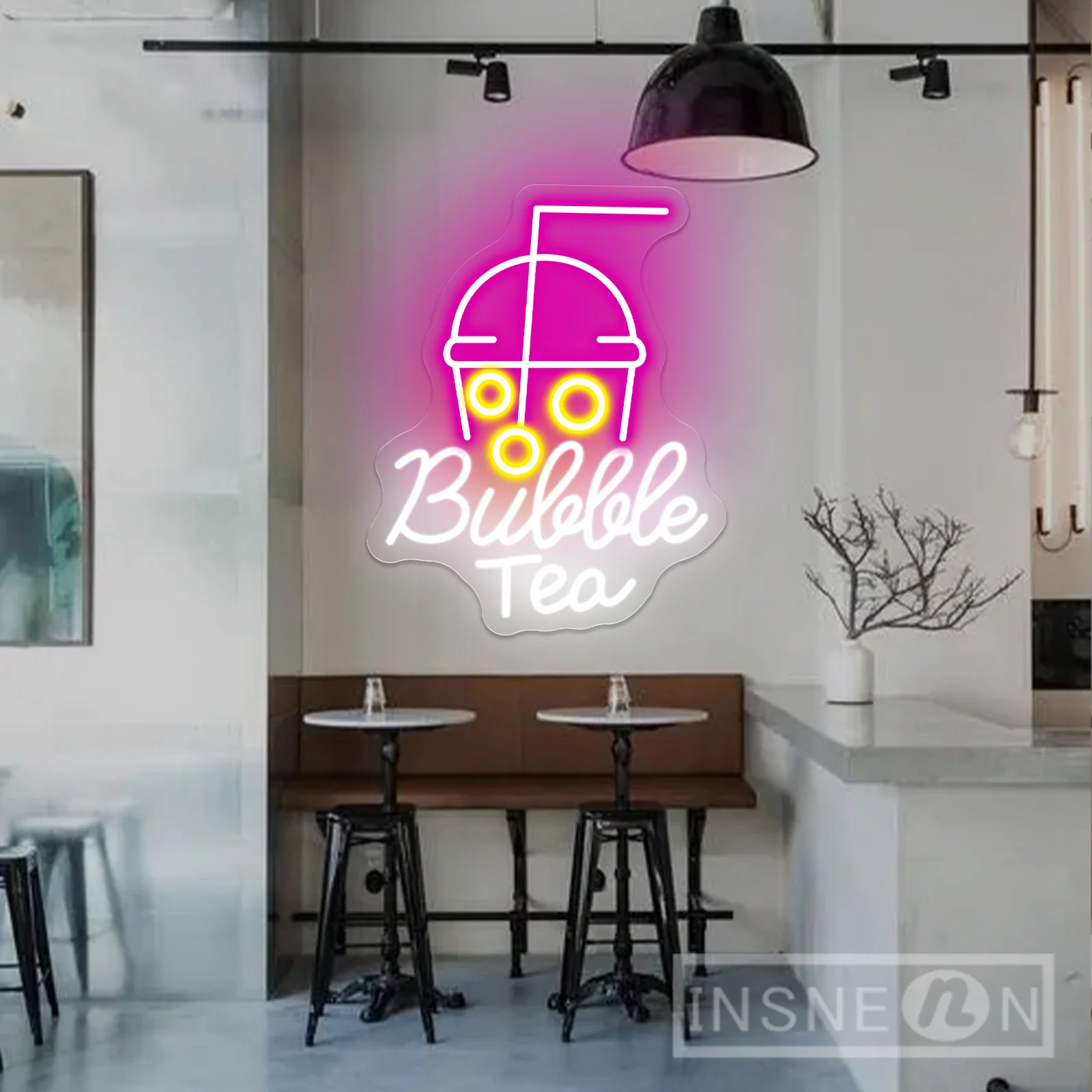 Bubble Tea Neon Sign Led Light Bubble Tea Shop Decoration Room Cafe Restaurant Decor Wall Hanging Neon Light LED Signs Welcome