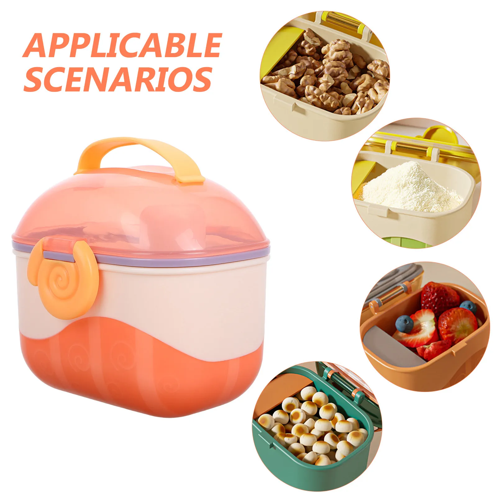 Baby Formula Dispenser Portable Milk Powder Container Multi Functional Airtight Storage for Rice Cereal Fruit Puree Travel
