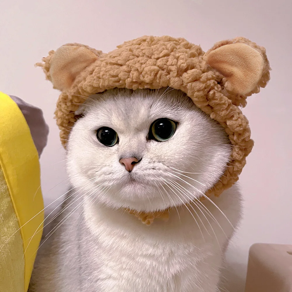 

Cat Hat Cosplay Accessories for Cats and Dogs ComfortableCute Plush Bear Cat Cap Birthday Dress Funny Rabbit Ears Puppy Hat