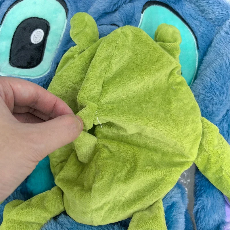 디즈니 릴로와 스티치 플러시 장난감 카와이 개구리 스티치 플러시 애니메이션 반제품 가죽 홀스터 베개 어린이를위한 선물 크리스마스