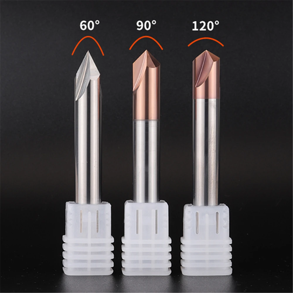 1PCS Chamfer Milling Cutter Carbide Corner Countersink Chamfering Mill Deburring Edges V Grove Router 60 90 120 Degree 3 Flutes