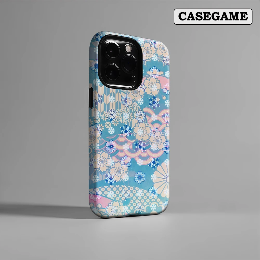 Luxe Besneeuwde Bloemen Telefoon Case voor iPhone 17 16 15 14 13 12 11 Pro Max Air Plus Luxe dubbellaags Achterkant