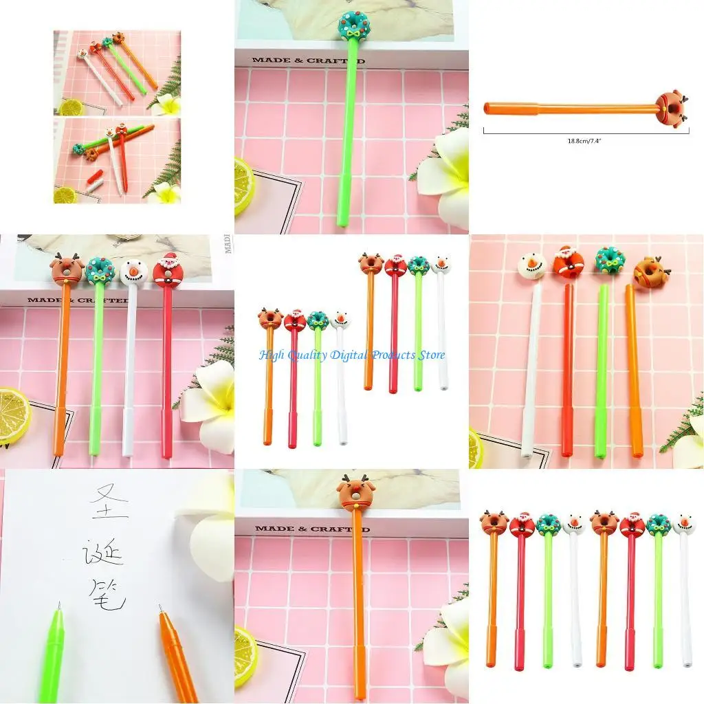 

U2JE Pack of 8 Christmas Theme Gel Pen Cartoon Gel Pen Funny Writing Pen Christmas Gift for Student Boy Girl Class Reward